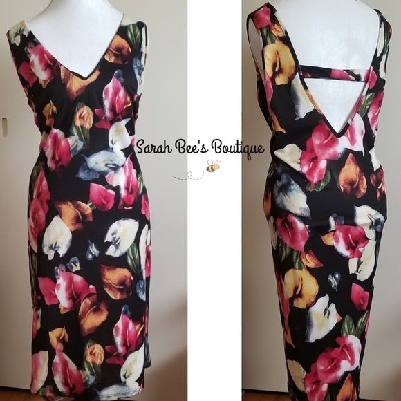 Plus size 3X Bodycon Sexy Back Cut Out knee length Dress - Picture 1 of 3